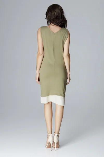 Olivově zelené šaty Lenitif L016