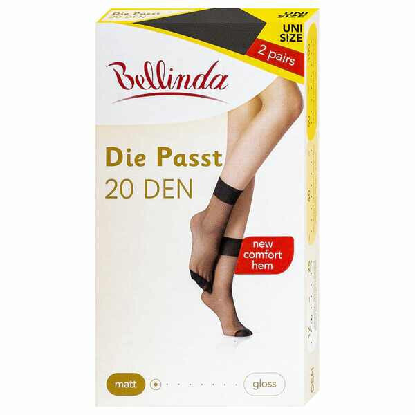 Dámské silonkové matné ponožky 2 páry DIE PASST SOCKS N730 - BELLINDA - černá, UNI i454_BE200215-094-U