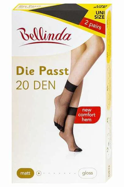 Dámské silonkové matné ponožky 2 páry DIE PASST SOCKS N730 - BELLINDA - černá