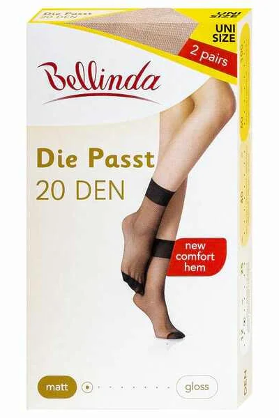 Dámské silonkové matné ponožky 2 páry DIE PASST SOCKS E327 - BELLINDA - almond