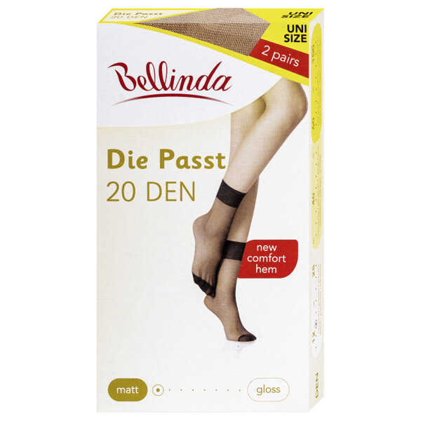 Dámské silonkové matné ponožky 2 páry DIE PASST SOCKS OK183 - BELLINDA - amber, UNI i454_BE200215-230-U