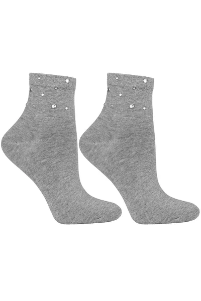 Šedé dámské zdobené ponožky Moraj