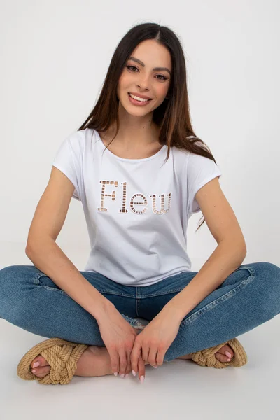 Jemné dámské tričko s nápisem rovný střih FPrice