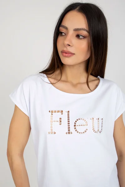 Jemné dámské tričko s nápisem rovný střih FPrice
