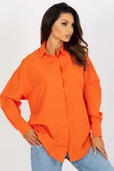 Oranžová oversize dámská košile FPrice