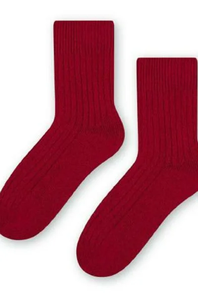 Dámské vlněné ponožky C981 Steven (MAROON/STRIPES)