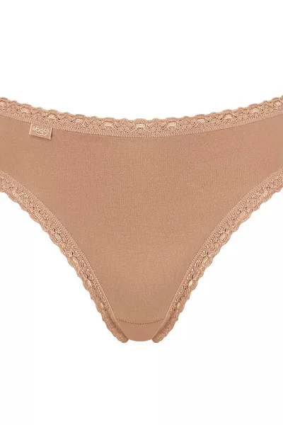 Dámské kalhotky Sloggi Cotton Lace Tai Brown - 3ks