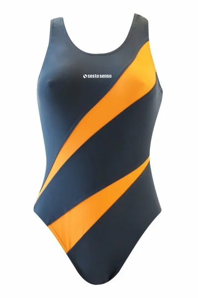 Dámské sportovní plavky Sesto Senso oranžovo-grafitové
