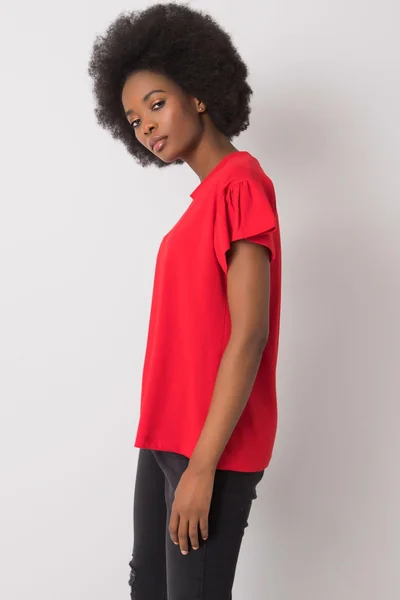 Dámské tričko s krátkým rukávem v červené barvě FPrice