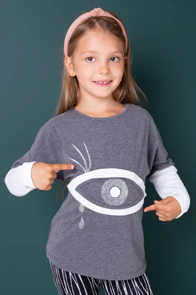 Dívčí šedé tričko s okem FPrice