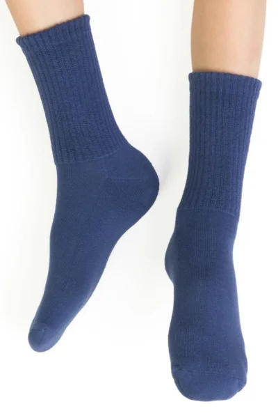 Tmavě modré dětské vysoké ponožky Steven