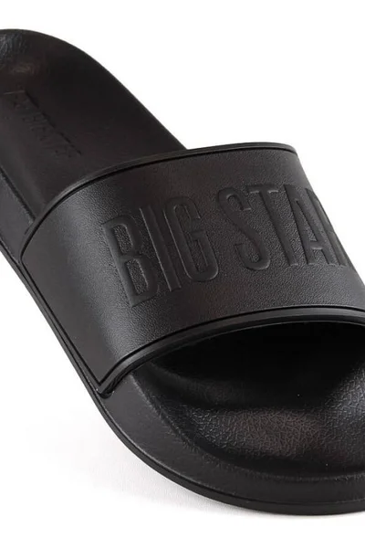 Černé gumový pánské pantofle s logem Big Star