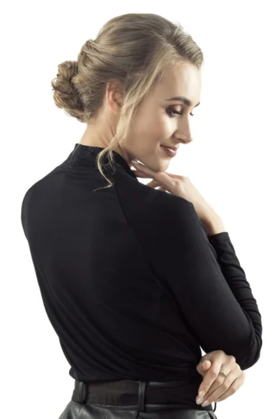 Elegantní dámské černé tričko se stojáčkem Eldar