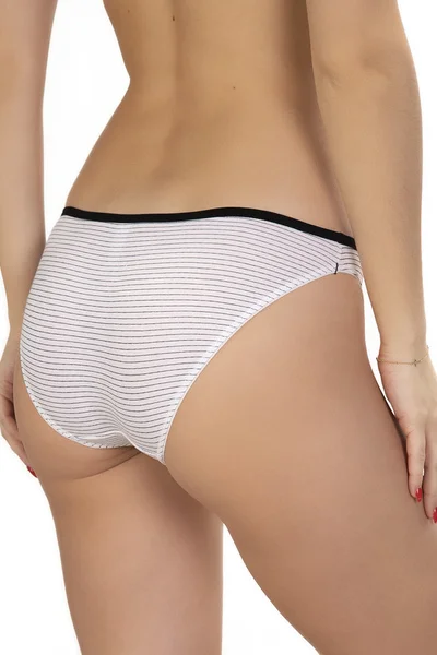 Bílo-černé spodní kalhotky mini bikiny Lama L-122MB-26