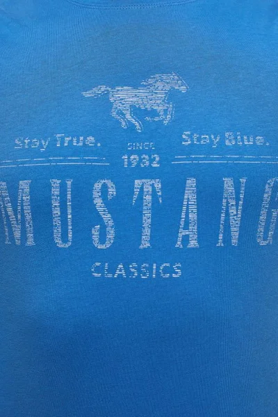 Bavlněné pánské tričko s kulatým výstřihem Mustang plus size