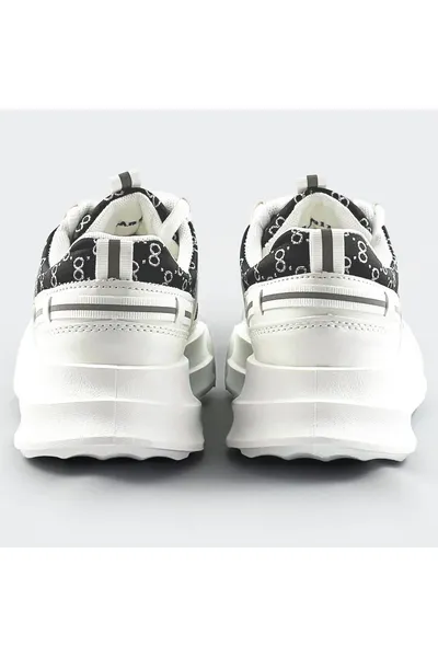 Bílo-černé dámské sportovní boty s ozdobným vzorem UE629 Mix Feel (Bílá)