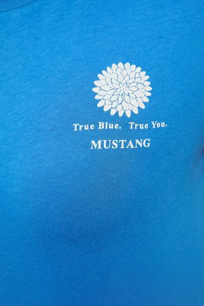Pohodlné bledě modré dámské tričko s logem Mustang
