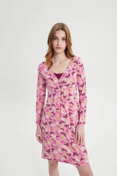 Růžová vzorovaná košilka na spaní Vamp