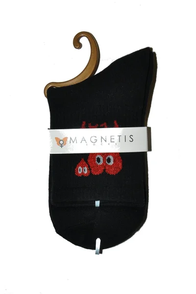 Dámské ponožky Magnetis VA343 Shiny Hearts YA104 (černá)