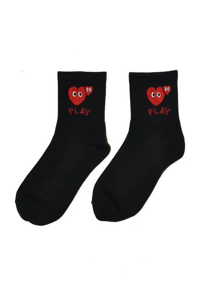 Dámské ponožky Magnetis VA343 Shiny Hearts YA104 (černá)