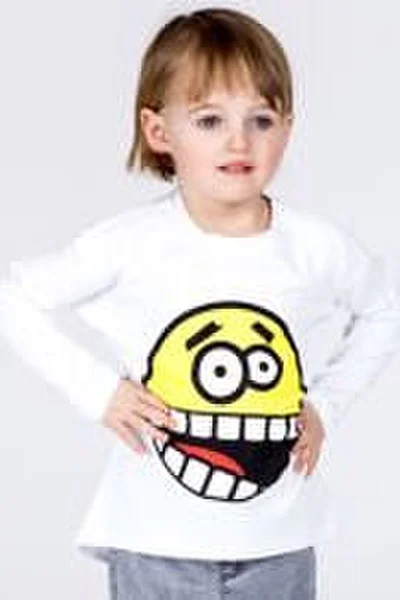 Dívčí bílé tričko smajlík FPrice