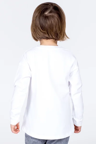 Dívčí bílé tričko smajlík FPrice