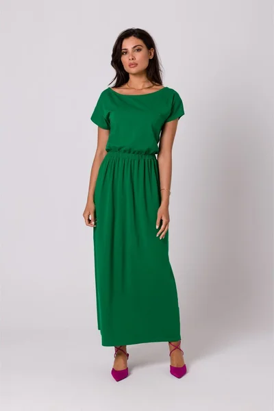 Bavlněné dámské denní šaty zelené BeWear
