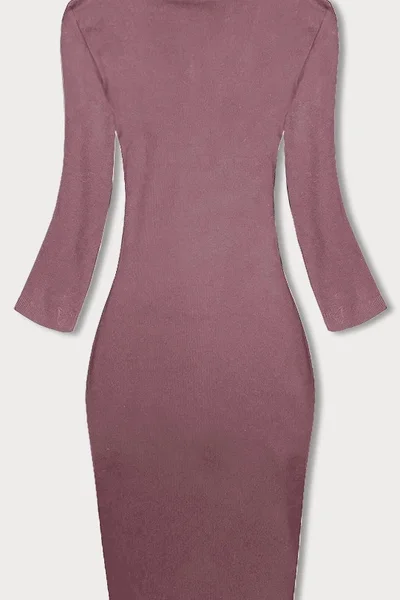 Pudrově růžové dámské přiléhavé šaty Factory Price