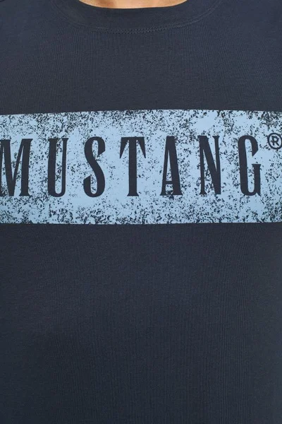 Tmavě modré pánské tričko s nápisem Mustang
