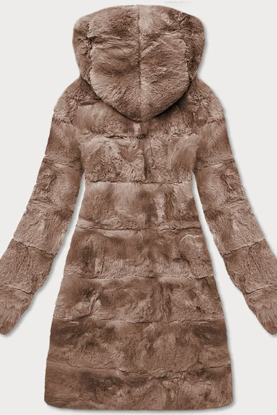 Béžový dámský kabát z umělé kožešiny S'WEST