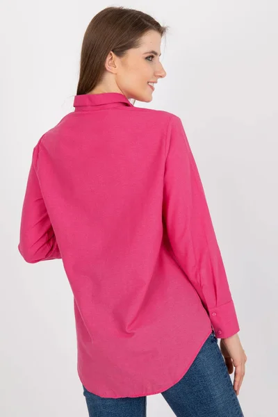 Tmavě růžová dámská košile Factory Price klasický střih