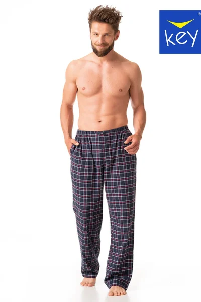 Pánské kárované kalhoty k pyžamu Key