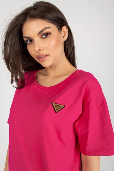 Dámské tmavě růžové tričko rovný střih FPrice