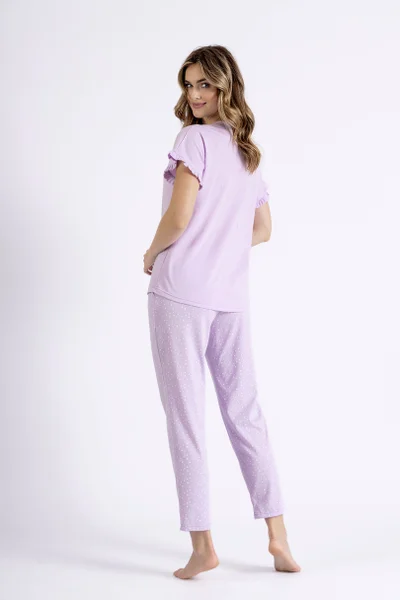 Lila dámské jednobarevné pyžamo LEVEZA