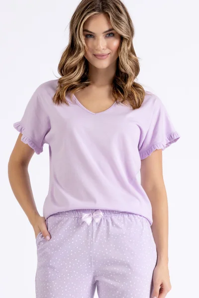 Lila dámské jednobarevné pyžamo LEVEZA