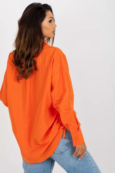 Dámská oranžová košile Factory Price rovný střih