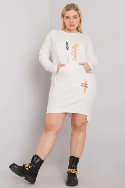 Krémové dámské mini šaty/tunika FPrice
