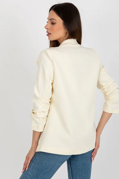 Dámské elegantní sako v krémové barvě s ozdobou FPrice