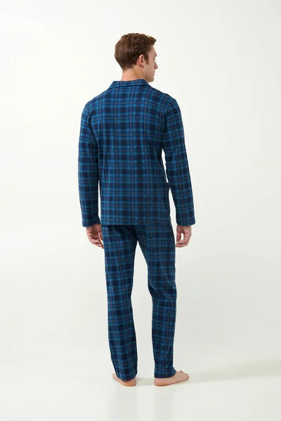 Mužské pyžamo Blue Tartan - modrý komfort