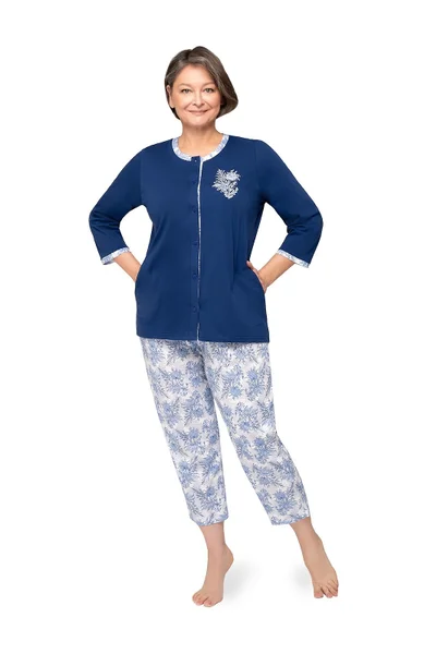 Plus size dámské pyžamo se vzorovanými kalhotami MARTEL