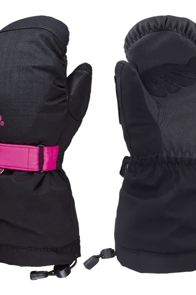 Černo-růžové lyžařské rukavice pro děti Eska