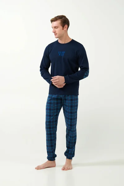 Pánské pyžamo Blue Tartan - Modrý styl a pohodlí