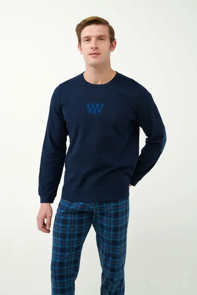 Pánské pyžamo Blue Tartan - Modrý styl a pohodlí