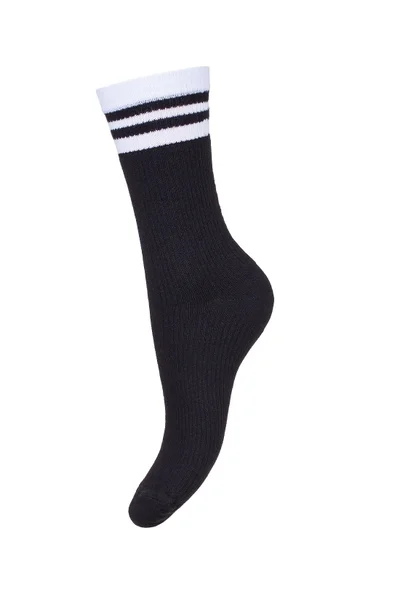 Dámské ponožky Milena P688 Žebrované s proužky F701