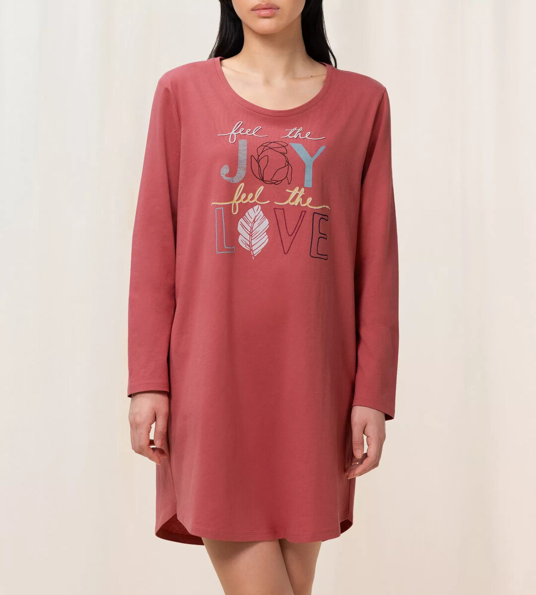 Dámská noční košilka Nightdresses NDK C31 LSL X - Triumph, kombinace temně růžové (M020) 0036 i147_19719343