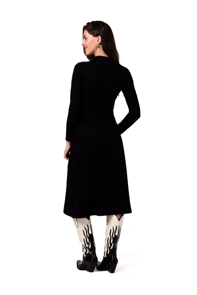 Ležérní komfortní dámské černé midi šaty BeWear
