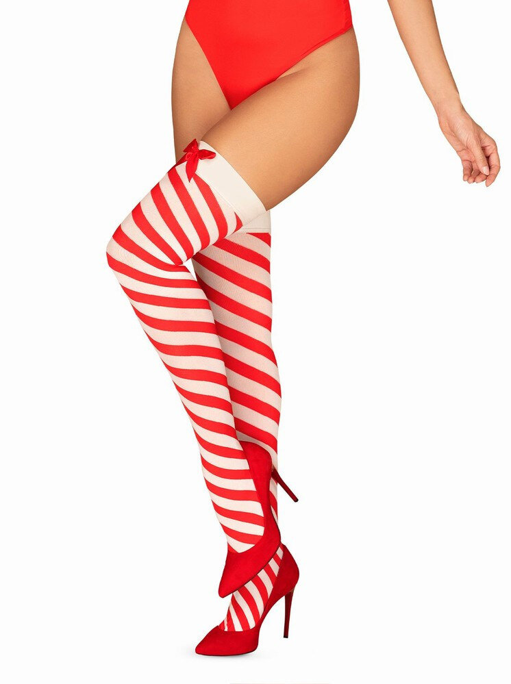 Dámské vánoční punčochy Kissmas stockings - Obsessive (v barvě červená), červená L/XL i10_P44876_1:19_2:117_