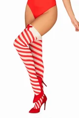 Dámské vánoční punčochy Kissmas stockings - Obsessive (v barvě červená)