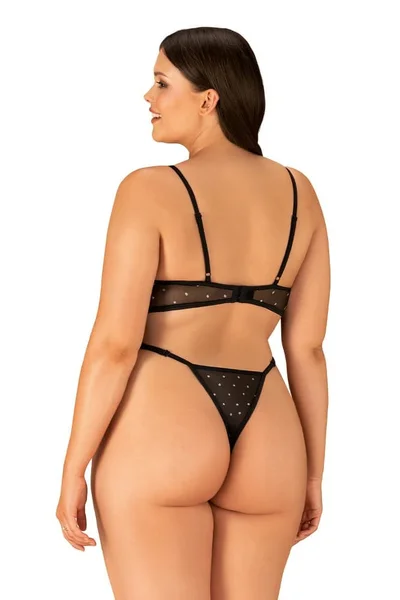 Dámské elegantní body Tienesy teddy 2XL3XL - Obsessive (černá)