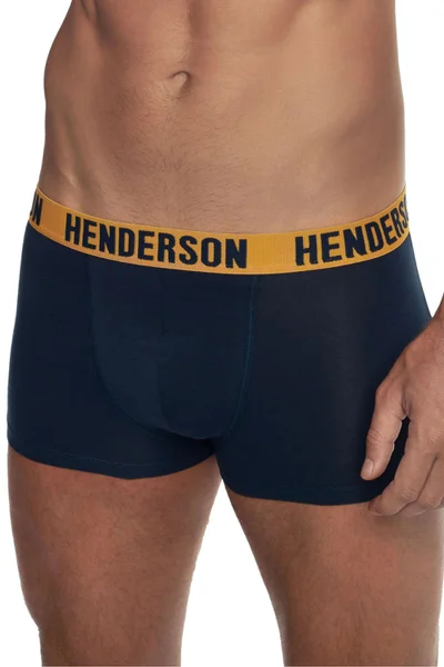 2ks pánské boxerky s příměsí elastanu Henderson černo-žluté